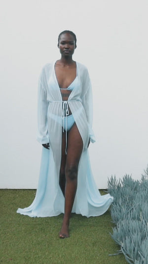 
                
                    Load and play video in Gallery viewer, Sheer Baby Blue Robe
                
            
