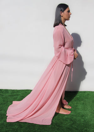 
                
                    Load image into Gallery viewer, Sheer Dusty Pink Robe
                
            