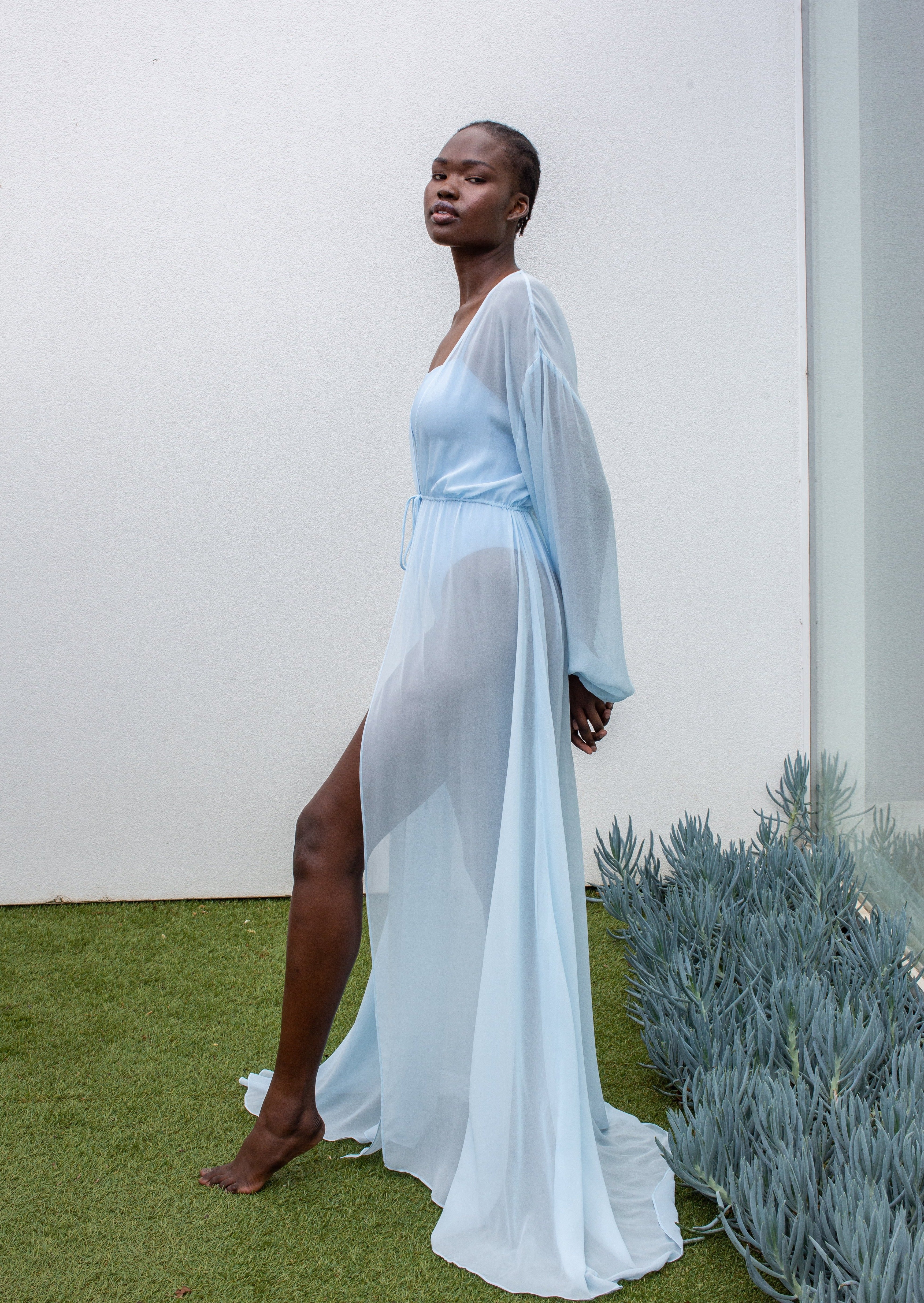 Sheer Baby Blue Robe – Dreamy Blue Silk by Robed.co – ROBED