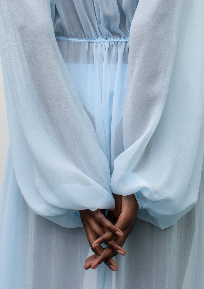 Baby Blue Robe Sheer Baby Blue Robe – Dreamy Blue Silk by Robed.co – ROBED