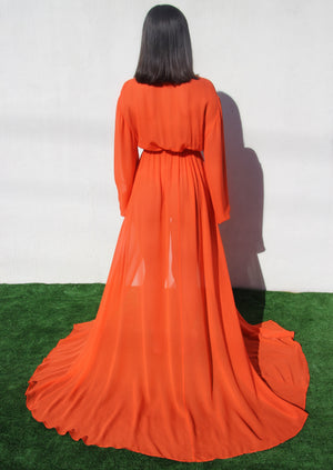 
                
                    Load image into Gallery viewer, Sheer Mandarin Orange Robe
                
            